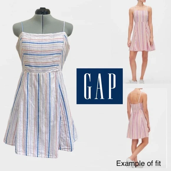 GAP | Dresses | Gap Striped Linen Pastel Colored Dress | Poshmark